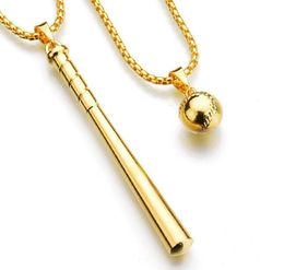 2020 fashion Gold Silver Color Personalized baseball Pendant Necklace Customized The stick Necklace Women Handmade Birthday Gift