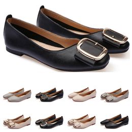 girls nude shoes UK - Cheap ladies flat shoe lager size 33-43 womens girl leather Nude black grey New arrivel Working wedding Party Dress shoes eleven