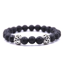 Natural Black Lava Stone Turquoise hollow out heart bead Bracelet DIY Aromatherapy Essential Oil Diffuser Bracelet For Women