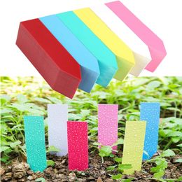 100pcs/lot 10cm Plants Labels Indoor Bonsai Name Tag Plastic Multicolors Garden Flower Pot Hand Write Label Plants Ornaments BH2972 TQQ