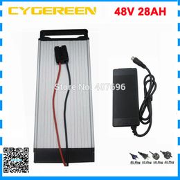 1000W 48V lithium scooter battery 48V 28AH rear rack Ebike battery use 35E / GA 3500mah 18650 cell with 30A BMS 54.6V Charger