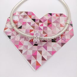 Andy Jewel 925 Sterling Silver Beads Magnolia Bloom Pale Cerise Enamel & Pink Cz Charms Fits European Pandora Style Jewellery Bracel304u