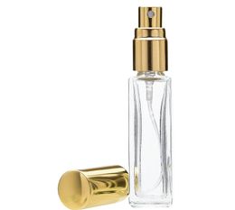 1000pcs/lot 8ml mini glass perfume bottles Travel Spray Atomizer Empty perfume bottle With Black Gold Silver Spray cap SN2462