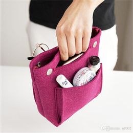 Fashion Package Impurity Arrangement Storage Felt Liner Pure Color Multi Function Speedy Bag Cosmetic Buckle Wrap Basket 8 5dcB1