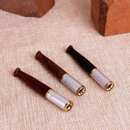 Sandalwood ebony metal edge Philtre removal pipe mouth copper head pull rod wood cigarette mouth factory direct sales agent