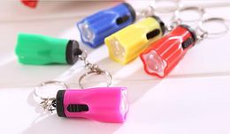 Plastic Led Flsahlights Keychains Super KeyRing Portable For Outdoor Camping Hiking Torch