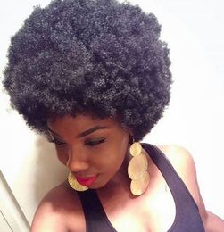 hot sales hairstyle brazilian Hair African Ameri short kinky curly natural wig Simulation Human Hair short curly natural wig