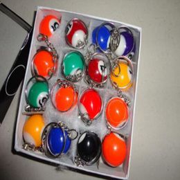 Free shipping Wholesale ! 720pcs Pool Billiard snooker table ball keychain keyring party Favour Gifts