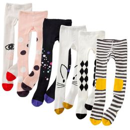 9 Styles Spring Girls Tights Cartoon Cat Baby Girl Pantyhose Cotton Knitted Cotton Cute kids Stocking Baby Pantyhose Tight M418