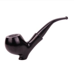 2020 Ebony Pipe Hand Free Black Sandalwood Pipe Bend-handle Smoke Nozzle