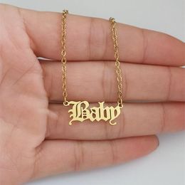 Bulk 10pcs Angel Necklace Letter Charm Princess Choker Stainless Steel Jewellery BFF Baby Girl Statement Necklace Women Kid's Gift