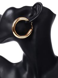 Fashion- Design Vintage copper hoop earrings for women punk jewelry gold metal circle earrings hiphop earring