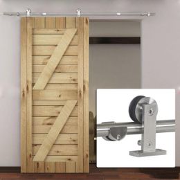 Easy Instal double bipartingsliding wood door hardware top mount stainless steel barn track kit