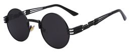 Steampunk Sunglasses Men Women Metal WrapEyeglasses Round Shades Brand Designer Sun glasses Mirror High Quality UV400