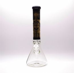 16in Hookah beaker Color pattern glass bong waterpipe dabrig with clear downstem 1 clear bowl included Global delivery