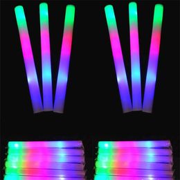 Factory direct selling colorful sponge rod foam fluorescent stick to support flash bar KTV bar concert