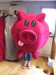 Pink pig mascot costume Cartoon Character Costume Adult Size free shipping