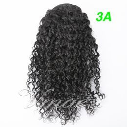 Brazilian 100% Virgin Human Hair Natural Black Afro Kinky Curly Straight Drawstring Ponytail 120g Clip In Horsetail Hair Extensions