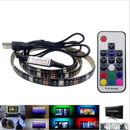 5050 DC 5V RGB LED Strip Waterproof 30LED/M USB LED Light Strips Flexible Neon Tape 1M 2M add Remote For TV Background