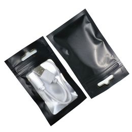 11 Sizes Available Matte Clear Black Aluminium Foil Package Zipper Lock Bag with Hang Hole Retail Storage Pouch for Zip Gifts Mylar Lock Bags