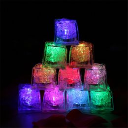 New DIY LED Ice Cubes Colorful Flash LED Light Ice Cubes Luminous LED Glowing Induction Wedding Festival Christmas Party Decor
