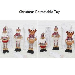 Santa Claus Retractable Toy Christmas Snowman Deer Dolls Kids Christmas Birthday Party Gift Kids Desk Toys