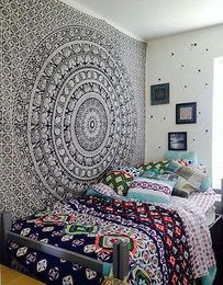 150x 200cm Mandala Hippie Tapestry Bedroom Wall Hanging Square Boho Room Decor Tapestry