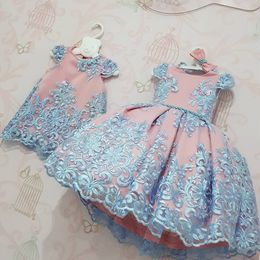 Infant Lace pearl Formal Evening Wedding Tutu Princess baby Dress Flower Girls Children Clothing Kids Party For Girl ClothesMX190926