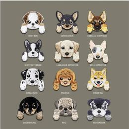 Hot Cute puppy head machine embroidery chapter sticker clothing decoration stickers cloth hole paste bag decorative patch