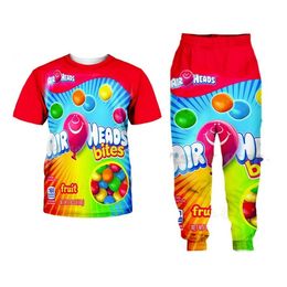 New Fashion Women/Mens Candy Snack Bag Chocolate Sauce Funny 3d Print T-Shirt + Jogger Pants Casusal Tracksuit Sets SE07