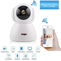 Anspo Wireless 1080P 720P Pan Tilt Network Home CCTV IP Camera Network Surveillance IR Night Vision WiFi Webcam Indoor Baby Monitor