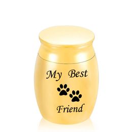 Pet Cats Dogs Paw Mini Pendant Jar Memorials & Urns Funeral Urn Cremation Keepsakes for Ashes - My Friend- 30x40mm