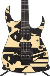 1997 JPM100 P3 John Petrucci Signature Picasso Cream Electric Guitar Floyd Rose Tremolo & Locking Nut, Black Hardware