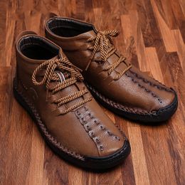 Autumn Winter New Leather Men Boots Keep Warm Snow Boots Men Shoes Male Footwear Fashion Ankle Boots