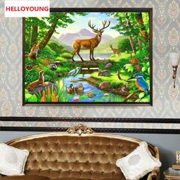 DIY 5D Full Diamond Embroidery Animal paradise Round Diamond Painting Cross Stitch Kits Diamond Mosaic Home Decor