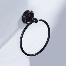 Black Towel Rings Brass Round Towel Hand Holders Wall Mounted Antique Vintage Towels Ring Creative Bathroom Accessories Bronze247s