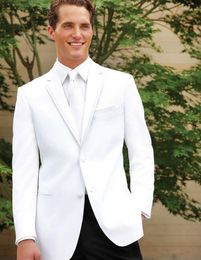 Classic Designe White Men Wedding Tuxedos Notch Lapel Groom Tuxedos Popular Jacket Blazer Men Business Dinner/Darty Suit(Jacket+Pants+Tie)84