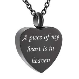 Black Heart pendant Keepsake Ashes Necklace Urn Pendant Cremation Memorial Jewellery