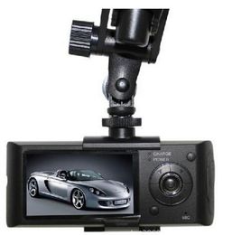 Dual lens Car DVR R300 R300M with External GPS and 3D G-Sensor 2.7" TFT LCD X3000 FHD 1080P Cam Video Camcorder Cycle Recording
