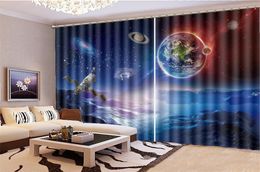 Wholesale 3d Blackout Curtain Dream Space Rotation Planet Beautiful And Practical 3d Digital Printing Curtains