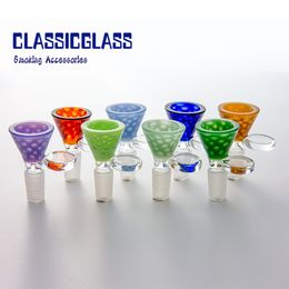 smoke Glass Bowl Herb Holder 14mm 18mm Male Joint Handle Beautiful Slide bowls for dab rig bongs