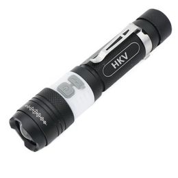 HKV Micro USB Red and White Flashlight Torch Zoomable Ultra Bright Handheld