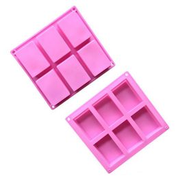 silicone soap Moulds 6 Cavity Hole Rectangle DIY Baking Mould Tray Handmade Cake Biscuit Candy Chocolate Moulds Non-stick baking Tools LX7953