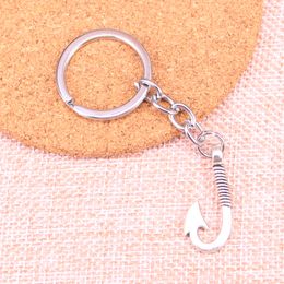 New Keychain 30*13mm fishhook hooks Pendants DIY Men Car Key Chain Ring Holder Keyring Souvenir Jewelry Gift