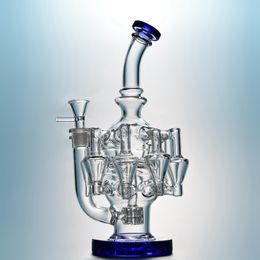 12 Inches Cool Glass Bongs Matrix Perc Water Pipes Recycler Bong Octopus Arms Dan Oil Rigs Hookahs Bubbler With 14mm Joint Bowl OA01