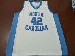 Custom Men Youth women Vintage NC #42 Brad Daugherty Mesh fabric College Basketball Jersey Size S-4XL or custom any name or number jersey
