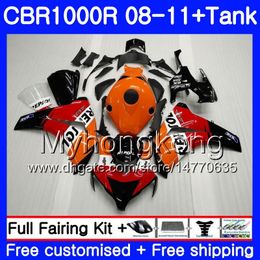 Repsol orange red Body +Tank For HONDA CBR1000 RR CBR 1000 RR 08 09 11 277HM.2 CBR1000RR 08 09 10 11 CBR 1000RR 2008 2009 2010 2011 Fairings