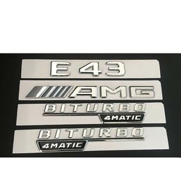Chrome E53 AMG TURBO 4MATIC Trunk Fender Badges Emblems for Mercedes Benz