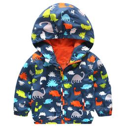 Children Coat Jaket Baby Cute Cartoon Dinosaur Printing Windbreaker Boys Jackets Outerwear Kids Coat Baby Clothes Clothing