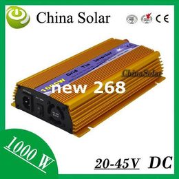 Freeshipping Gold Color 1KW Micro On Grid Pure Sine Wave Solar Power Inverters 20-45V 230V for Solar Energy System